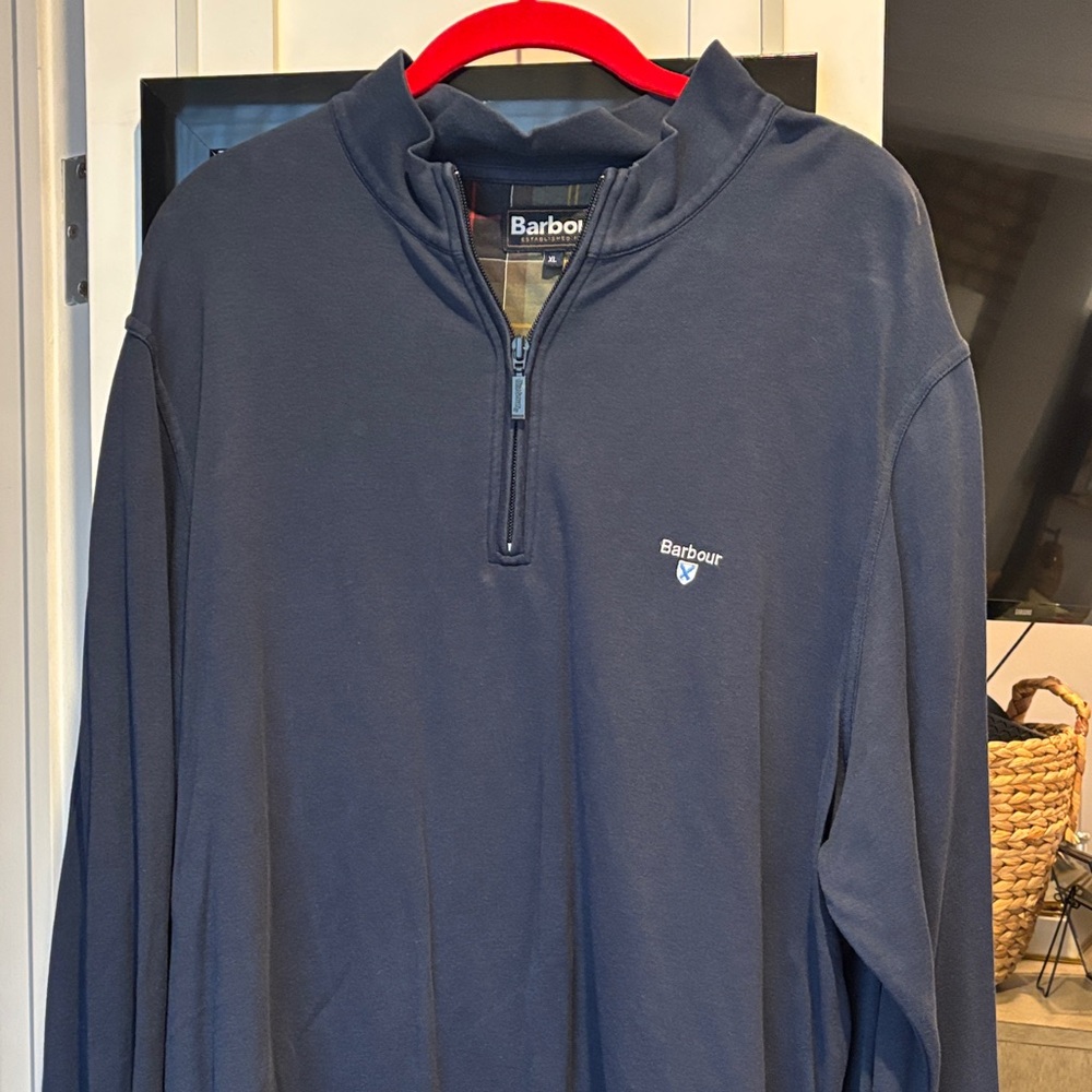 Barbour Men's Dark Blue Zip-Up Sweater